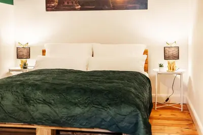 Ein Bett oder Betten in einem Zimmer der Unterkunft Eco-Apartment - Nähe Trave mit Terrasse
