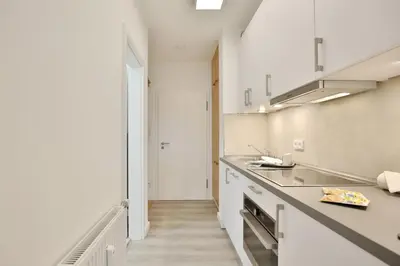 Küche/Küchenzeile in der Unterkunft Ferienhaus Dornkampstraße 1 a Ferienhaus Dornkampstrasse 1a Appartement 2
