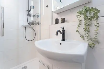 Ein Badezimmer in der Unterkunft Alte Bergstraße 11 Bude 7