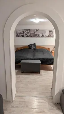 Ein Sitzbereich in der Unterkunft Lüte Koje - Gemütliche Kellerwohnung