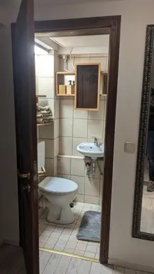 Ein Badezimmer in der Unterkunft Lüte Koje - Gemütliche Kellerwohnung