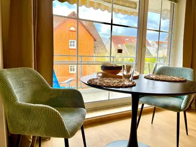 Ein Sitzbereich in der Unterkunft In Wurfweite zum Strand, Zentrum & Kurpark- FeWo Fischers Fritz