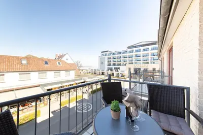 Ein Balkon oder eine Terrasse in der Unterkunft Ferienwohnung Seebrücke 18 - Scharbeutz