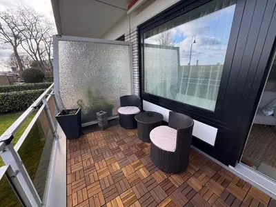 Ein Balkon oder eine Terrasse in der Unterkunft Stuuv 8 - Ferienwohnung in Scharbeutz - Ostseeblick & Strandlage - 50 m