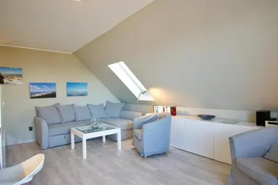 Ein Sitzbereich in der Unterkunft Ferienwohnung Hideaway