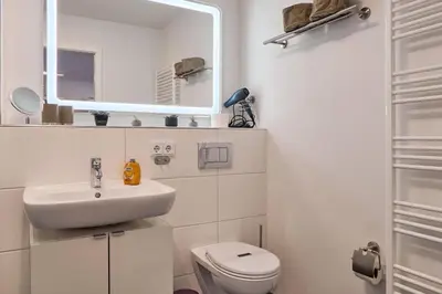 Ein Badezimmer in der Unterkunft Moin am Meer! Hansastr 5 a