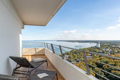 Ein Balkon oder eine Terrasse in der Unterkunft An der Waldkapelle 26 OstseePanorama 19