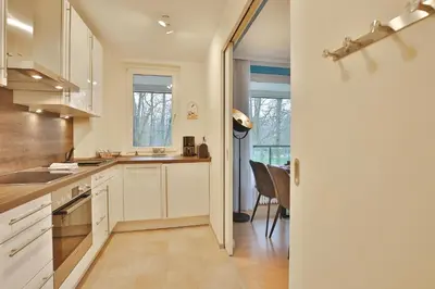 Küche/Küchenzeile in der Unterkunft Haus Meeresstrand Appartement 116