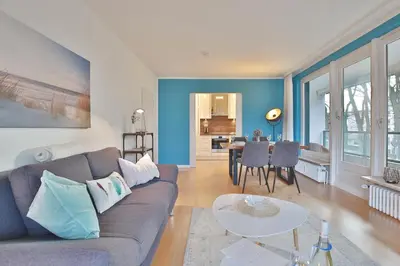 Ein Sitzbereich in der Unterkunft Haus Meeresstrand Appartement 116