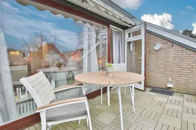 Ein Balkon oder eine Terrasse in der Unterkunft Haus Adria Appartement 28 Küstenliebe
