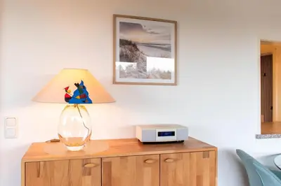 Ein Bett oder Betten in einem Zimmer der Unterkunft Ferienwohnung Residenz App. 611 Timmendorfer Strand
