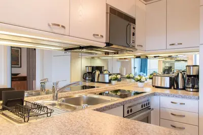 Küche/Küchenzeile in der Unterkunft Ferienwohnung Residenz App. 611 Timmendorfer Strand