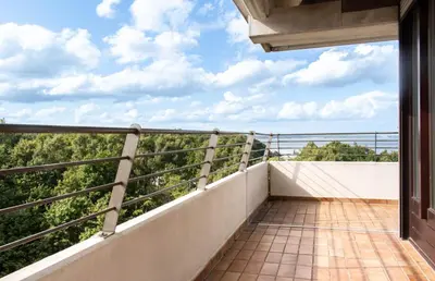 Ein Balkon oder eine Terrasse in der Unterkunft Ferienwohnung Residenz App. 611 Timmendorfer Strand