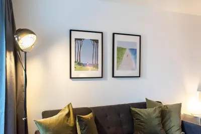 Ein Sitzbereich in der Unterkunft Ferienwohnung Residenz App. 116 Timmendorfer Strand