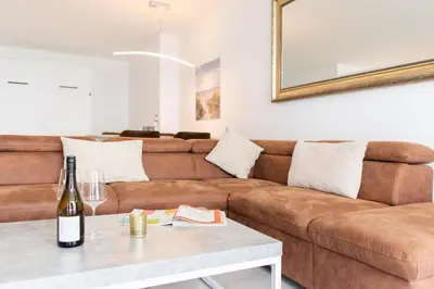Ein Sitzbereich in der Unterkunft Ferienwohnung Residenz App. 62 Timmendorfer Strand