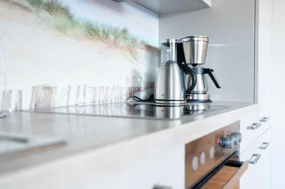 Küche/Küchenzeile in der Unterkunft Ferienwohnung Möwensand