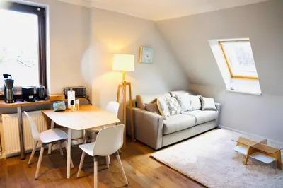 Ein Sitzbereich in der Unterkunft Apartments Meerzeit komplett