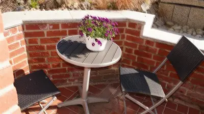 Ein Patio oder anderer Außenbereich in der Unterkunft Ferienwohnung Schlichting