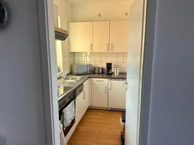 Küche/Küchenzeile in der Unterkunft Brauberger´s Ferienwohnung