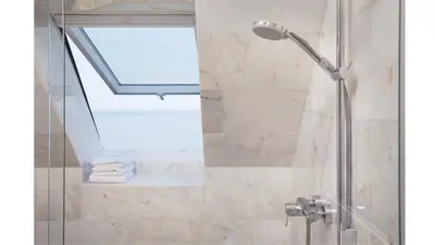 Ein Badezimmer in der Unterkunft Strandvilla Haffkrug Apartment Kormoran