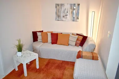 Ein Sitzbereich in der Unterkunft Möwennest Ferienwohnung