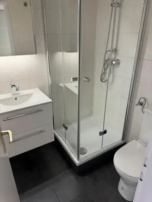 Ein Badezimmer in der Unterkunft Ostsee Apartment mit Meerblick