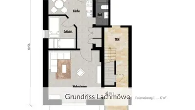 Grundriss der Unterkunft Strandvilla Haffkrug Apartment Lachmöwe