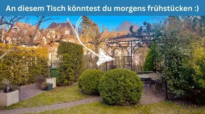 Ein Garten an der Unterkunft Entspannungssuite Küstenkind direkt am Strand Souterrain Wohnung