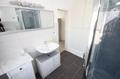 Ein Badezimmer in der Unterkunft Kalkberg Ferienwohnungen