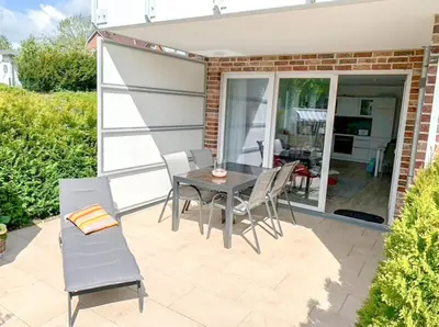 Ein Patio oder anderer Außenbereich in der Unterkunft Ferienwohnung Passat