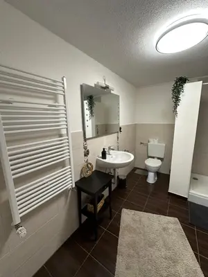 Ein Badezimmer in der Unterkunft Landhof Schadehorn 