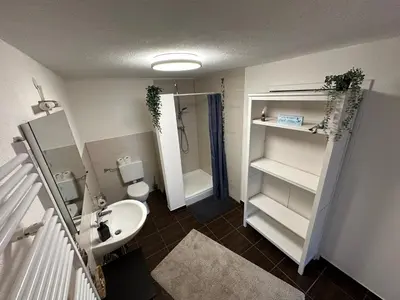 Ein Badezimmer in der Unterkunft Landhof Schadehorn 