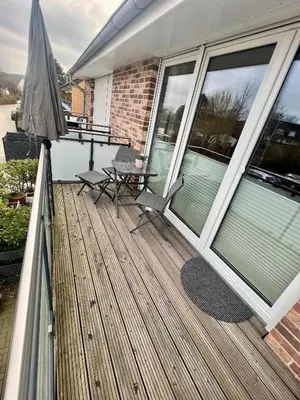 Ein Balkon oder eine Terrasse in der Unterkunft FeWo Dana