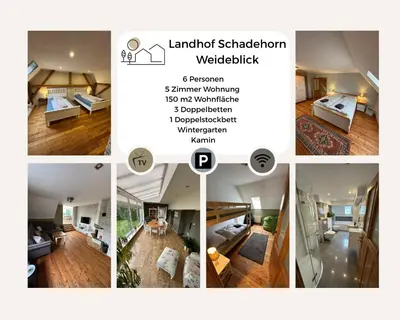 Ein Bett oder Betten in einem Zimmer der Unterkunft Landhof Schadehorn 