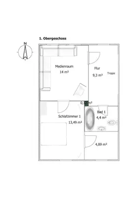 Grundriss der Unterkunft Ferienhaus Lübeck Falkenwiese