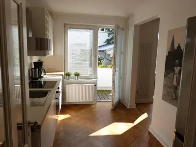 Küche/Küchenzeile in der Unterkunft Ferienhaus Lübeck Falkenwiese
