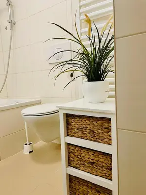 Ein Badezimmer in der Unterkunft Geibel-Haus FeWo Sandbank bis 4 Personen