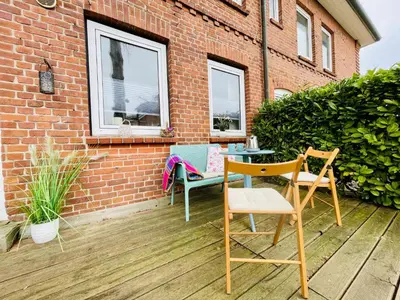 Ein Balkon oder eine Terrasse in der Unterkunft Geibel-Haus FeWo Sandbank bis 4 Personen