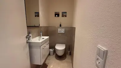 Ein Badezimmer in der Unterkunft Seemöwe Scharbeutz