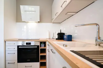 Küche/Küchenzeile in der Unterkunft Ferienwohnung 