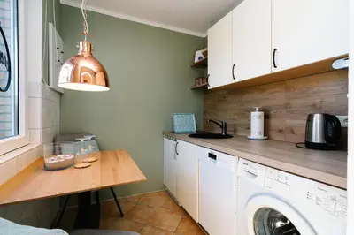 Küche/Küchenzeile in der Unterkunft Ferienwohnung 