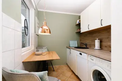 Küche/Küchenzeile in der Unterkunft Ferienwohnung 