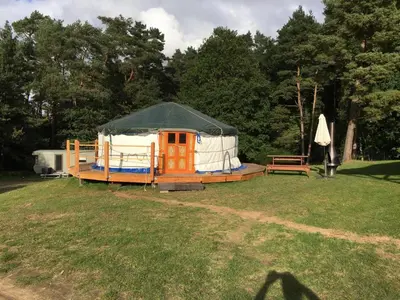 Ein Garten an der Unterkunft Mongolische Jurte auf Landhof inmitten der Natur bei Lübeck