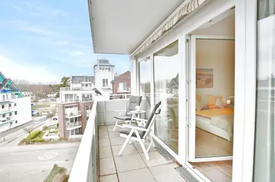 Ein Balkon oder eine Terrasse in der Unterkunft Strandhotel Scharbeutz Sweet little Pearl