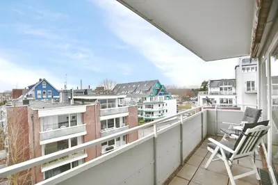 Ein Balkon oder eine Terrasse in der Unterkunft Strandhotel Scharbeutz Sweet little Pearl