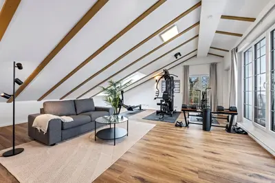 Das Fitnesscenter und/oder die Fitnesseinrichtungen in der Unterkunft Ferienwohnung Stranddüne Rosenhagen bei Travemünde