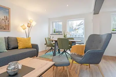 Ein Sitzbereich in der Unterkunft Lüttge Hus