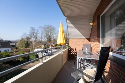 Ein Balkon oder eine Terrasse in der Unterkunft Ferienwohnung 