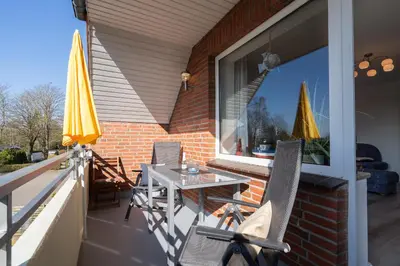 Ein Balkon oder eine Terrasse in der Unterkunft Ferienwohnung 