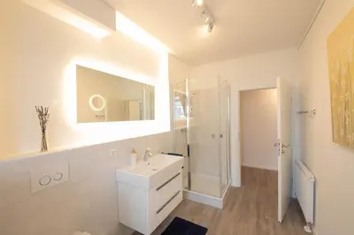Ein Badezimmer in der Unterkunft Hyggehuus